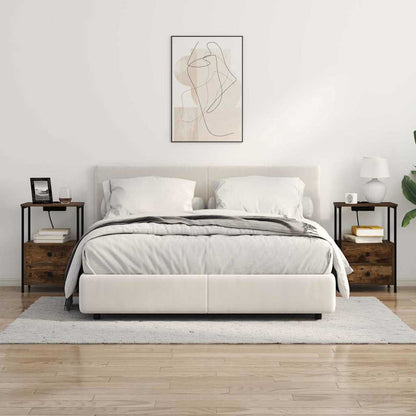 Nachttisch mit Ladestation 2 pcs Räuchereiche Holzwerkstoff