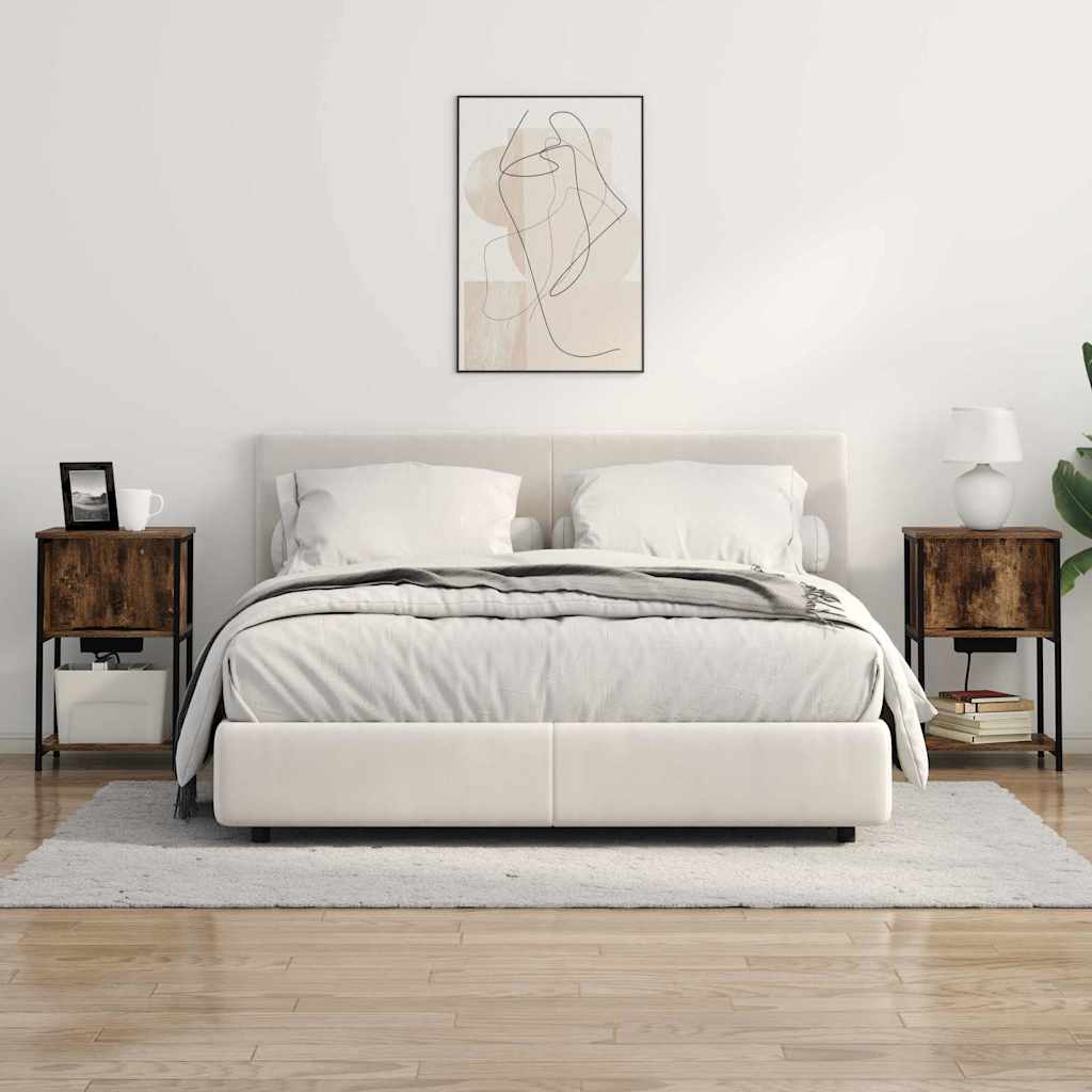 Nachttisch 2 pcs Räuchereiche 38 x 31 x 61 cm Holzwerkstoff
