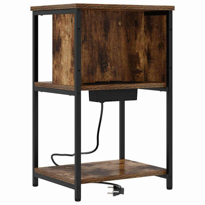 Nachttisch 2 pcs Räuchereiche 38 x 31 x 61 cm Holzwerkstoff