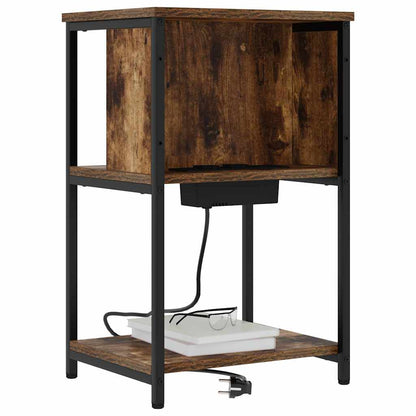 Nachttisch 2 pcs Räuchereiche 38 x 31 x 61 cm Holzwerkstoff