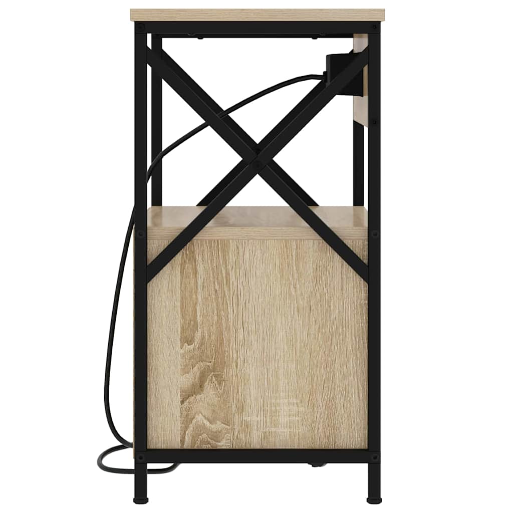 Nachttisch mit Ladestation Sonoma Eiche 40 x 31 x 60 cm