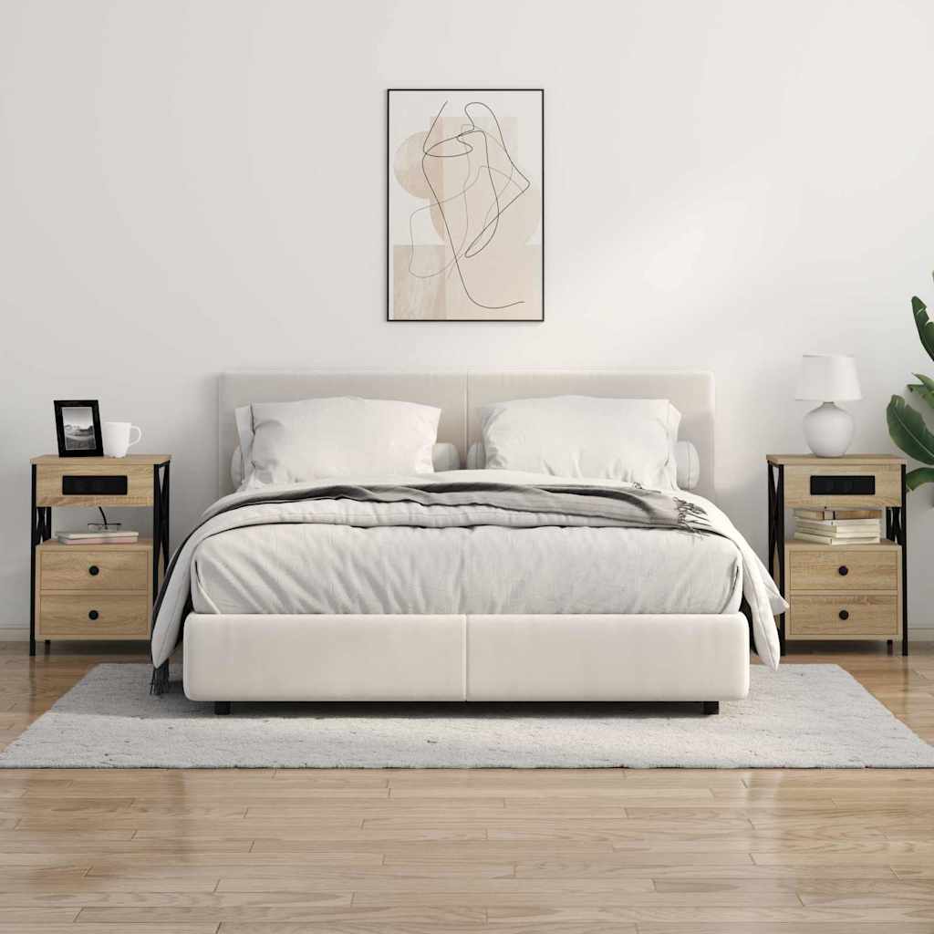 Nachttisch mit Ladestation 2 pcs Sonoma Eiche 40 x 31 x 60 cm