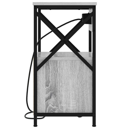Nachttisch mit Ladestation 2 pcs Grau Sonoma 40 x 31 x 60 cm