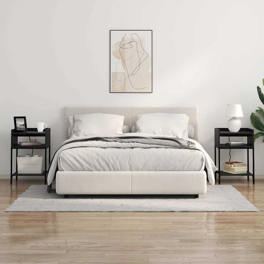 Nachttisch Schwarz Eichen-Optik 40 x 40 x 61 cm Holzwerkstoff