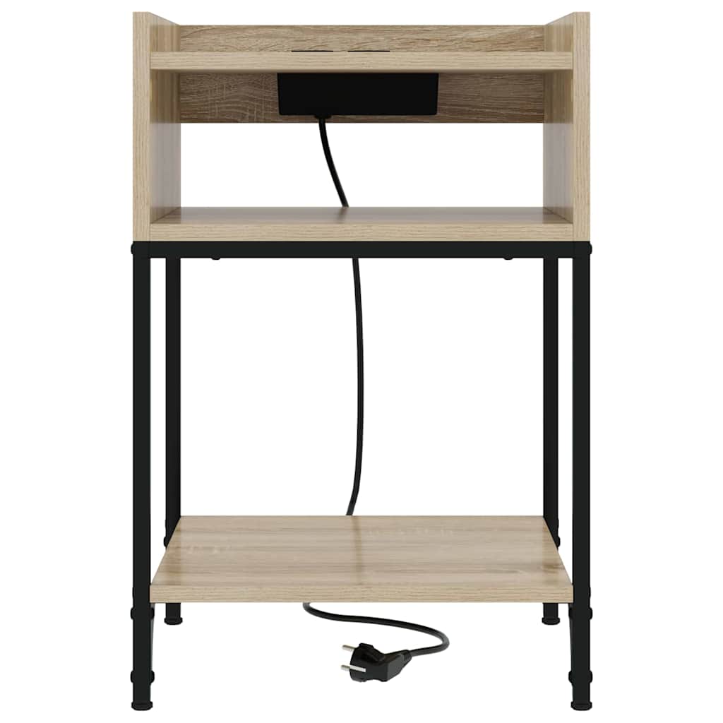 Nachttisch mit Regal Sonoma-Eiche 40 x 40 x 61 cm Holzwerkstoff