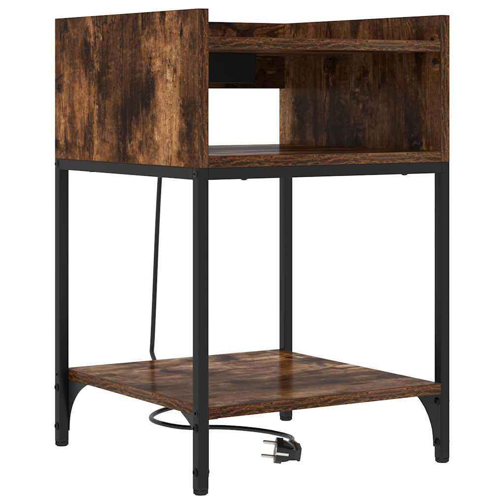 Nachttisch 2 pcs Räuchereiche 40 x 40 x 61 cm Holzwerkstoff