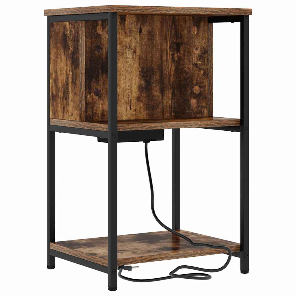 Nachttisch 2 pcs Räuchereiche 40 x 40 x 61 cm Holzwerkstoff