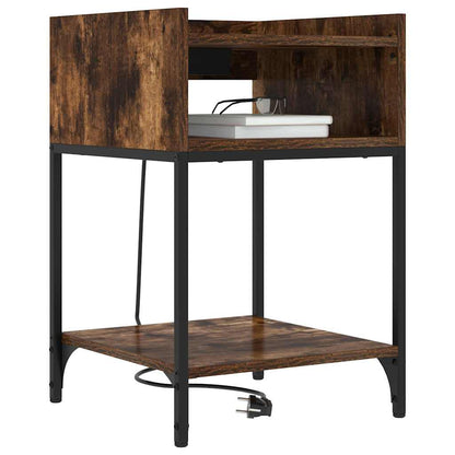 Nachttisch 2 pcs Räuchereiche 40 x 40 x 61 cm Holzwerkstoff