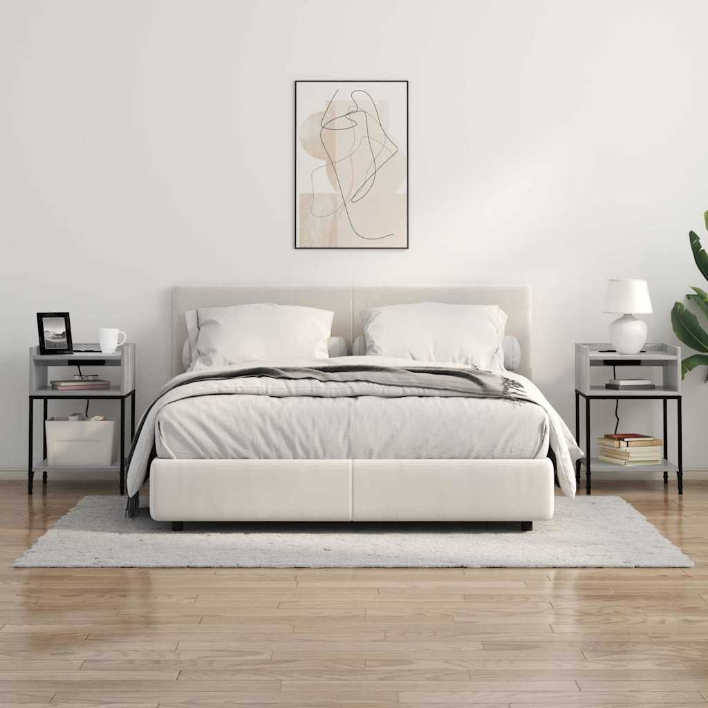 Nachttisch mit Regal Grau Sonoma 40 x 40 x 61 cm Holzwerkstoff