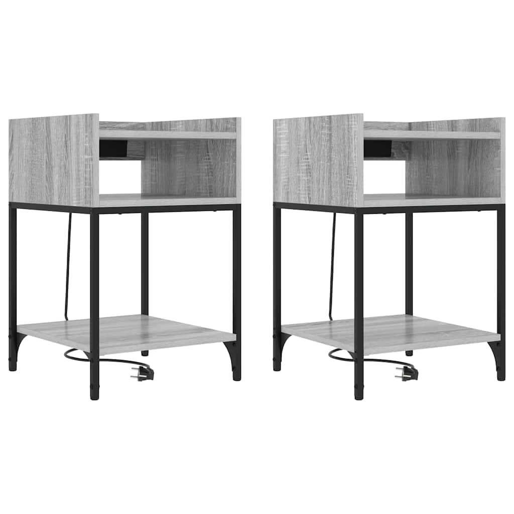 Nachttisch 2 pcs Grau Sonoma 40 x 40 x 61 cm Holzwerkstoff