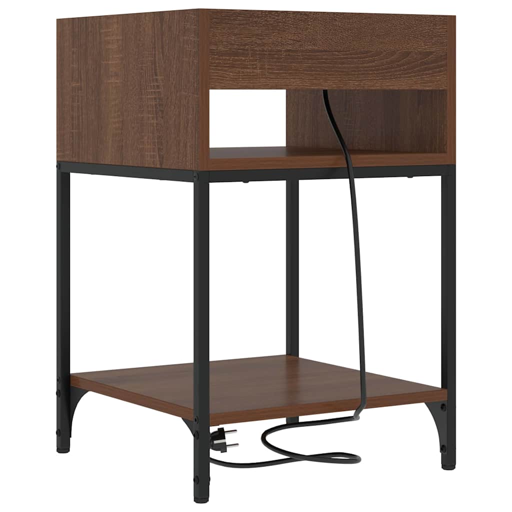 Nachttisch Braun Eichen-Optik 40 x 40 x 61 cm Holzwerkstoff