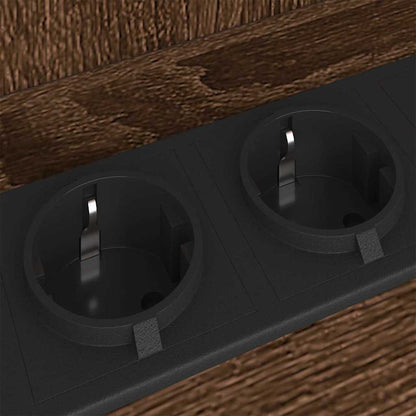 Nachttisch mit Regal 2 pcs Braun Eichen-Optik 40 x 40 x 61 cm