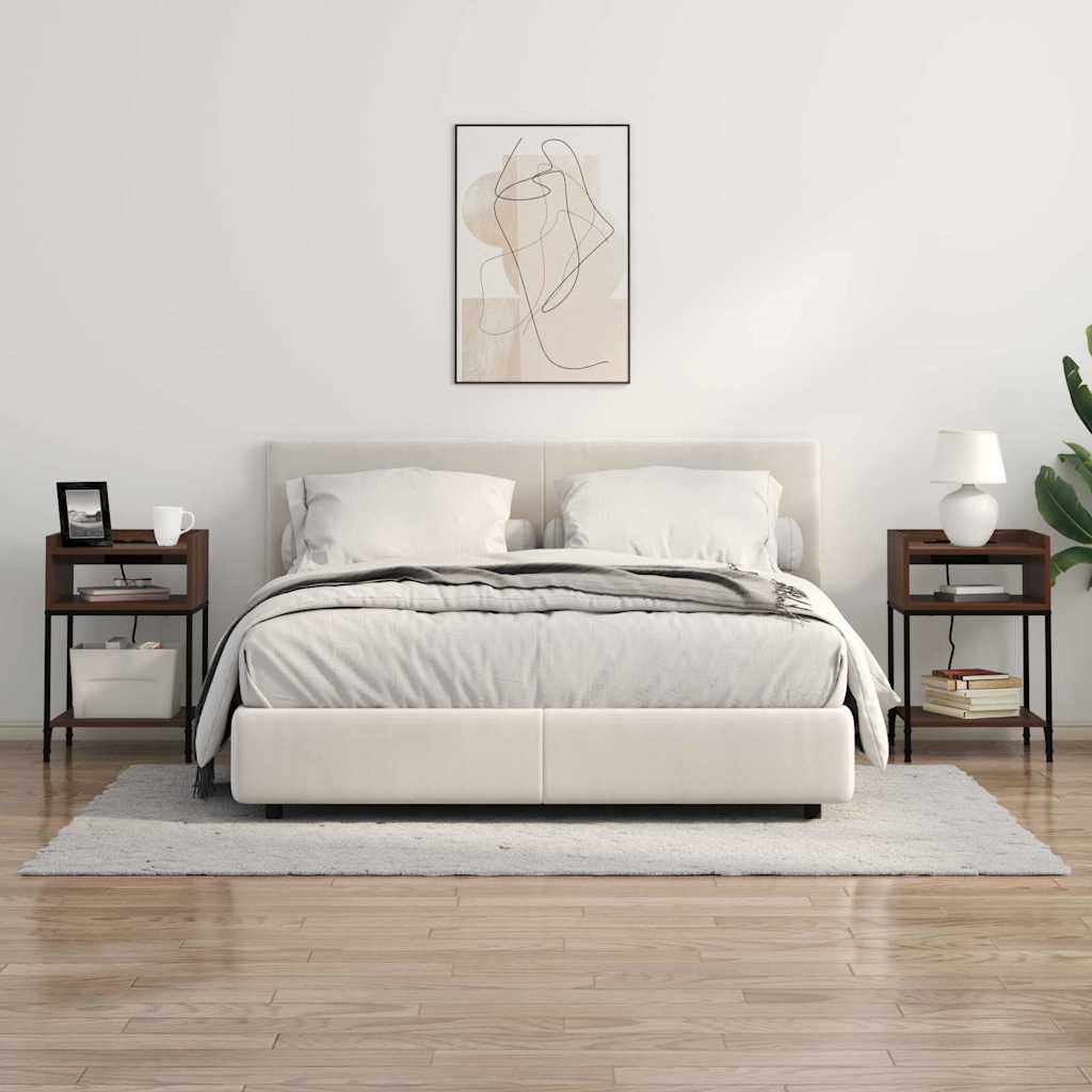 Nachttisch mit Regal 2 pcs Braun Eichen-Optik 40 x 40 x 61 cm