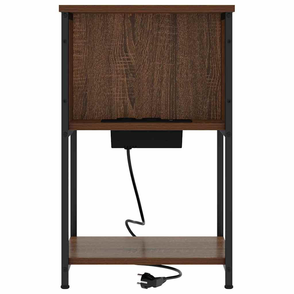 Nachttisch mit Regal 2 pcs Braun Eichen-Optik 40 x 40 x 61 cm