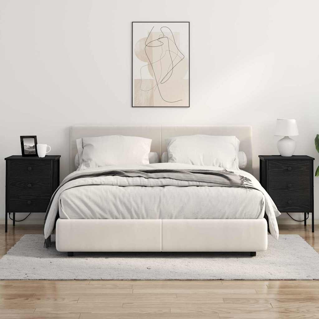 Nachttisch 2 pcs Schwarz Eichen-Optik 42 x 41 x 61 cm