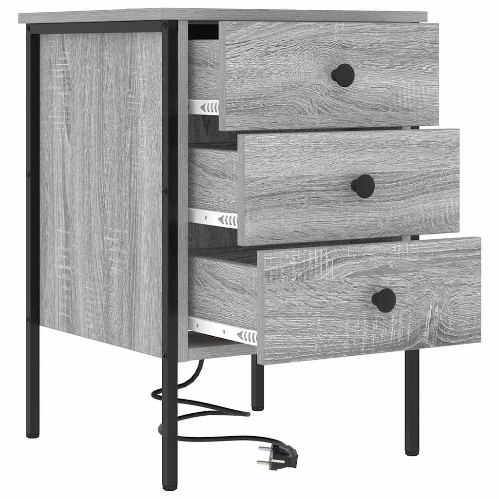 Nachttisch 2 pcs Grau Sonoma 42 x 41 x 61 cm Holzwerkstoff