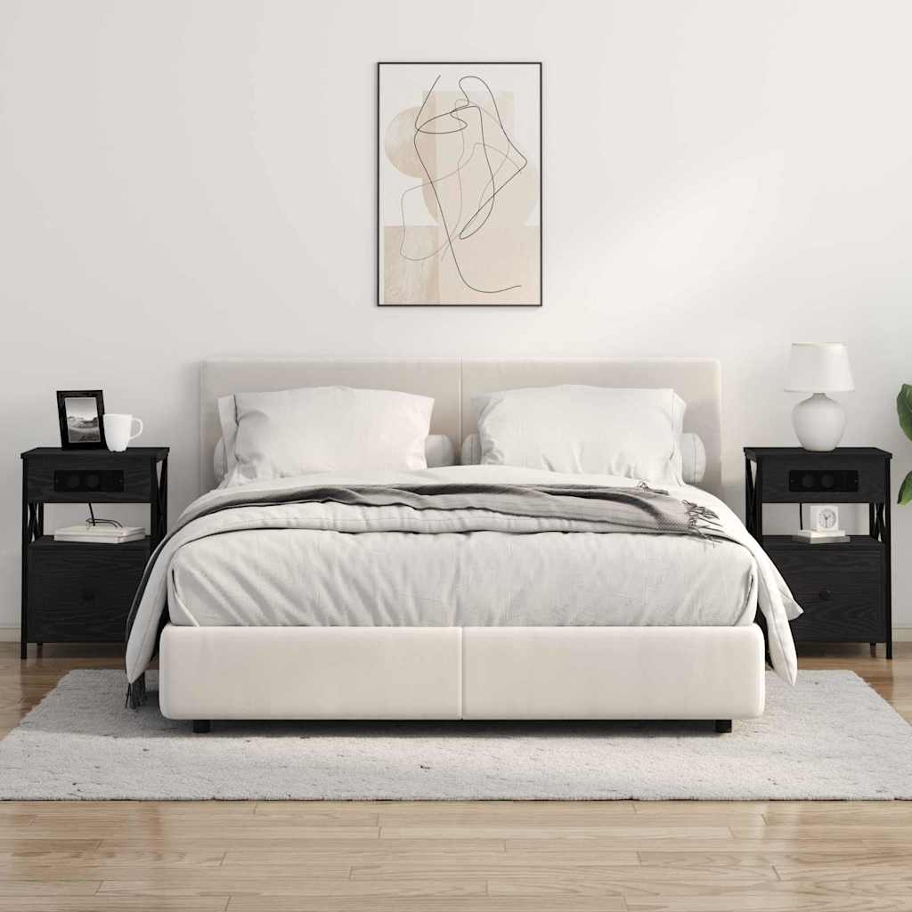 Nachttisch 2 pcs Schwarze Eiche 40 x 31 x 60 cm Holzwerkstoff