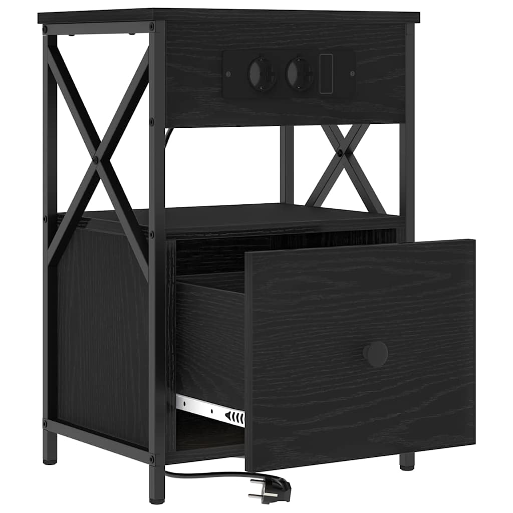 Nachttisch 2 pcs Schwarze Eiche 40 x 31 x 60 cm Holzwerkstoff