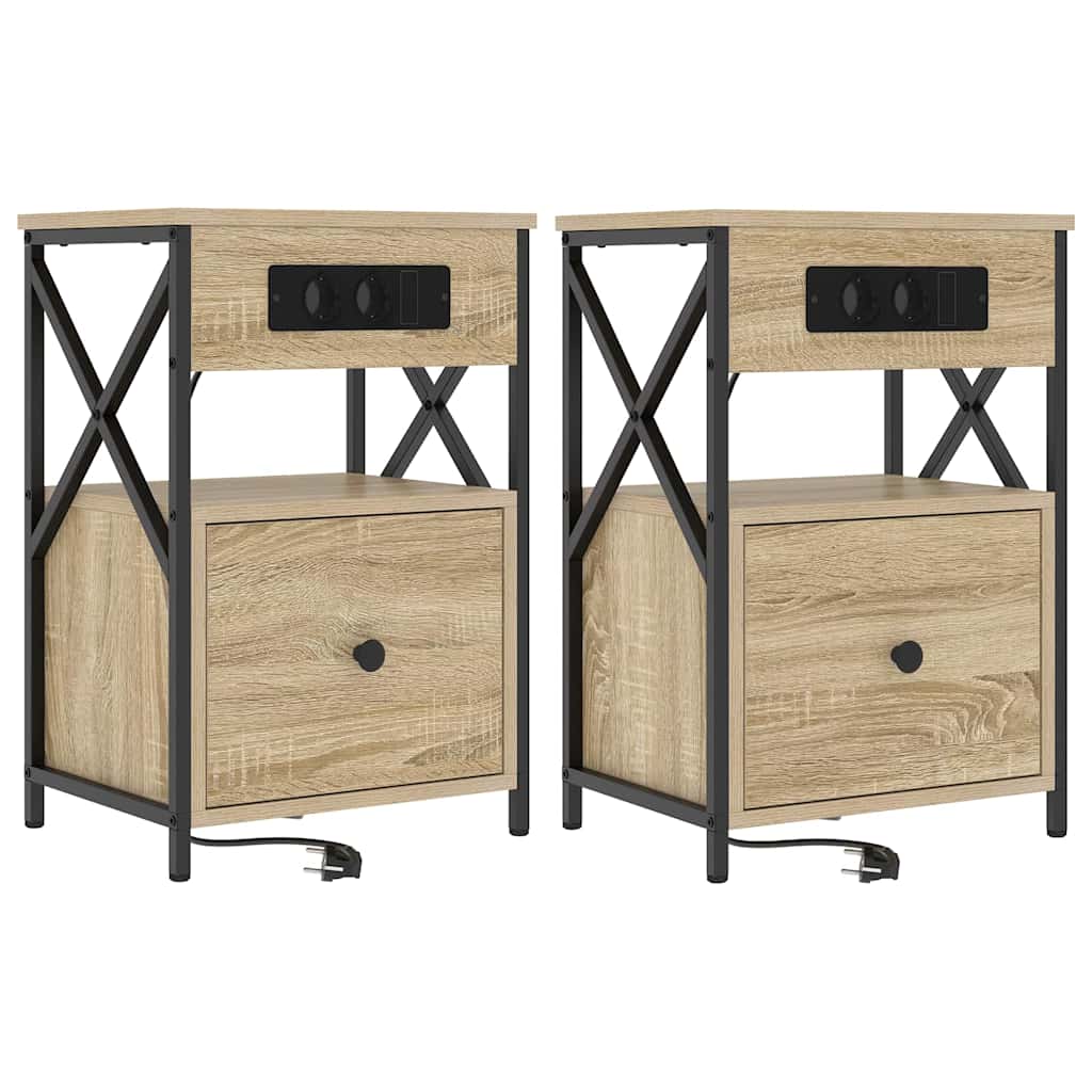 Nachttisch 2 pcs Sonoma Eiche 40 x 31 x 60 cm Holzwerkstoff