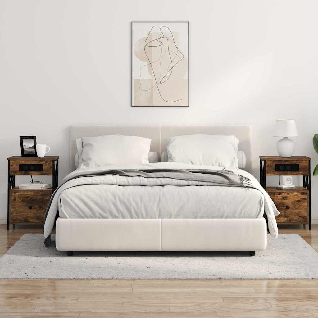 Nachttisch 2 pcs Räuchereiche 40 x 31 x 60 cm Holzwerkstoff