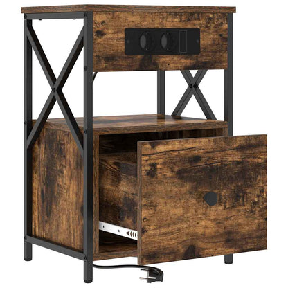 Nachttisch 2 pcs Räuchereiche 40 x 31 x 60 cm Holzwerkstoff