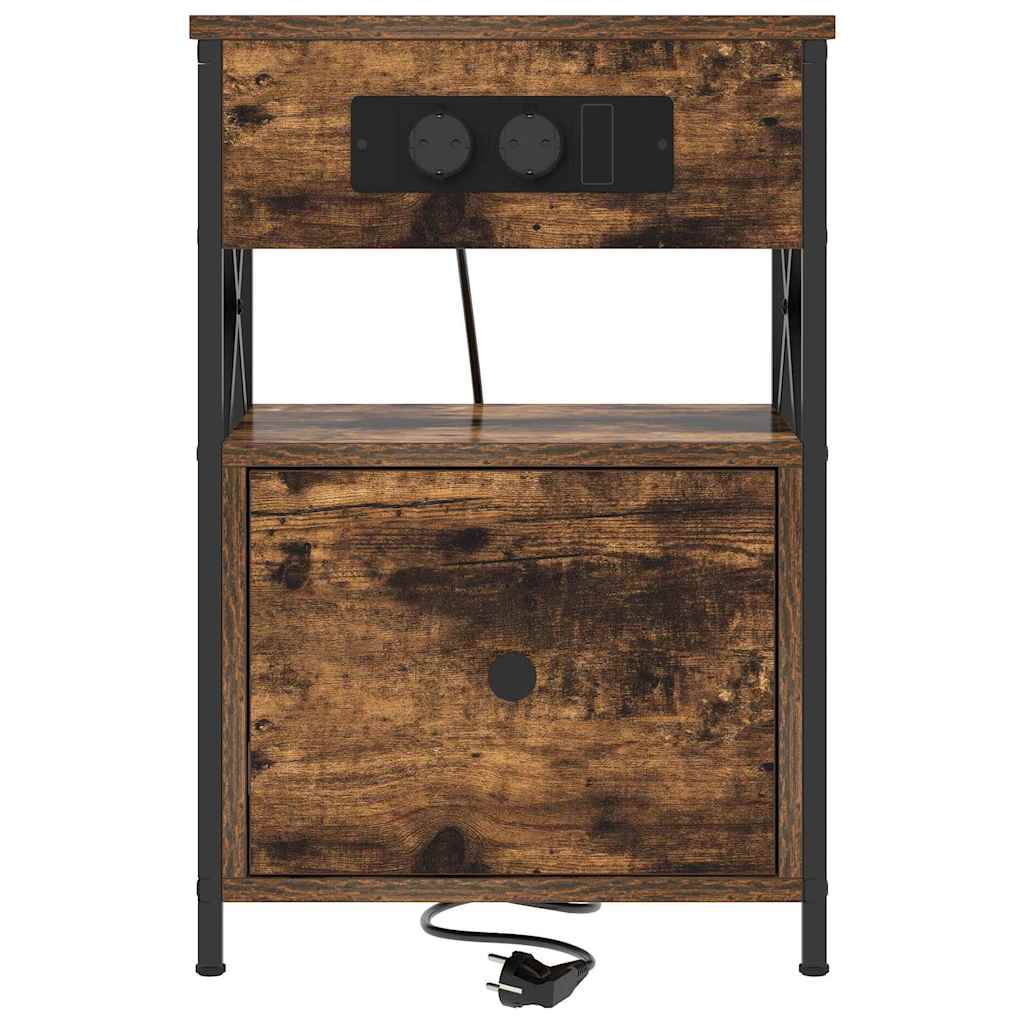 Nachttisch 2 pcs Räuchereiche 40 x 31 x 60 cm Holzwerkstoff