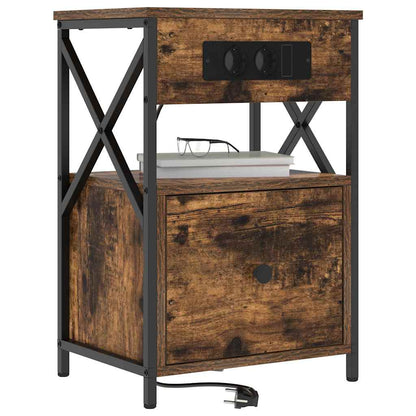 Nachttisch 2 pcs Räuchereiche 40 x 31 x 60 cm Holzwerkstoff