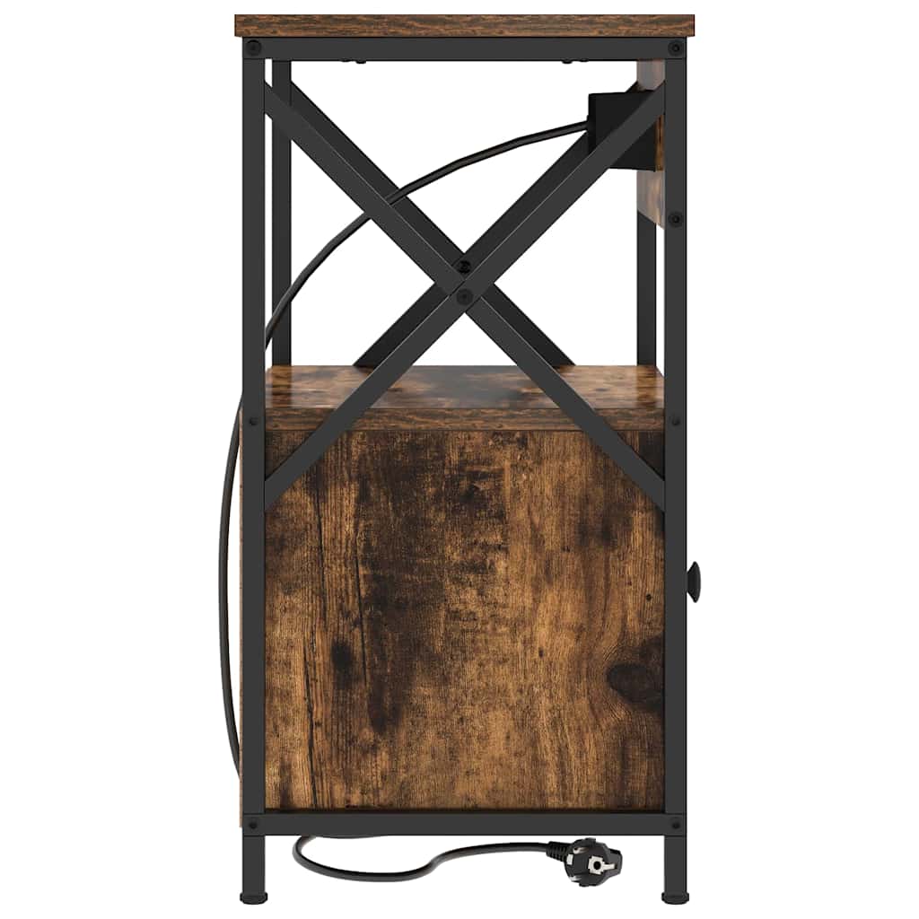 Nachttisch 2 pcs Räuchereiche 40 x 31 x 60 cm Holzwerkstoff