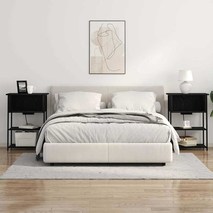 Nachttisch Schwarz Eichen-Optik 55 x 31 x 76 cm Holzwerkstoff