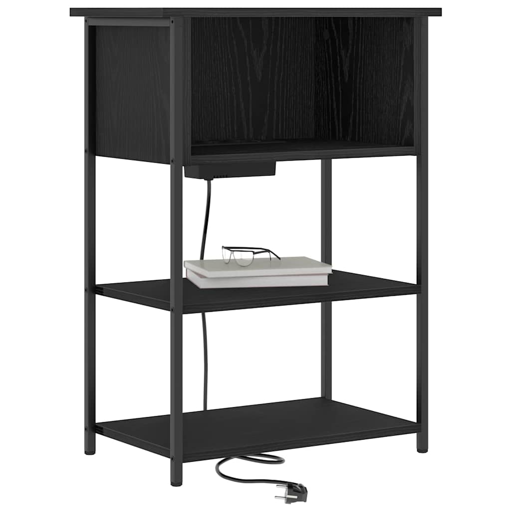 Nachttisch Schwarz Eichen-Optik 55 x 31 x 76 cm Holzwerkstoff