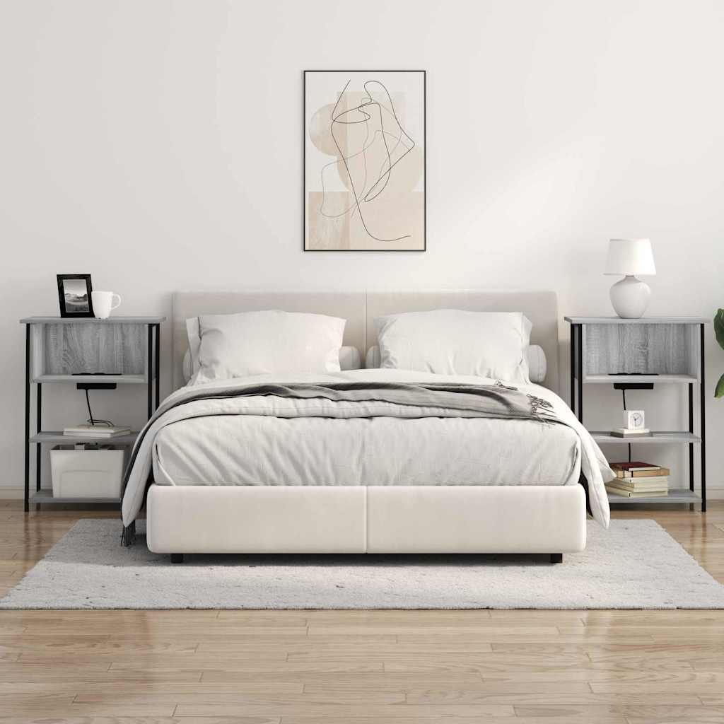 Nachttisch Grau Sonoma 55 x 31 x 76 cm Holzwerkstoff