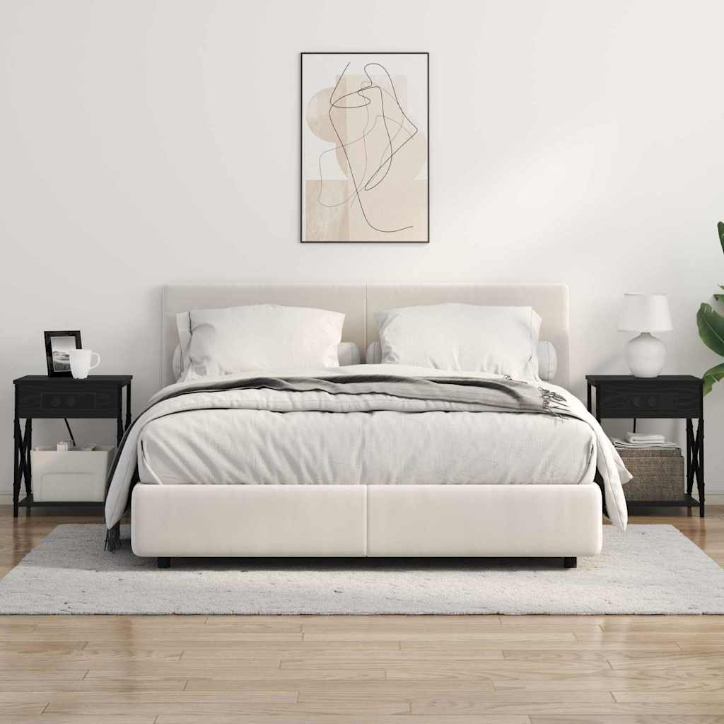 Nachttisch mit Ladestation Schwarze Eiche 41 x 31 x 51 cm