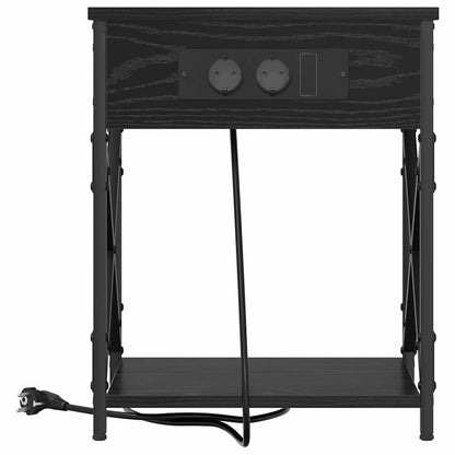 Nachttisch mit Ladestation 2 pcs Schwarze Eiche 41 x 31 x 51 cm