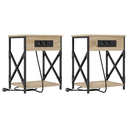Nachttisch mit Ladestation 2 pcs Sonoma Eiche 41 x 31 x 51 cm