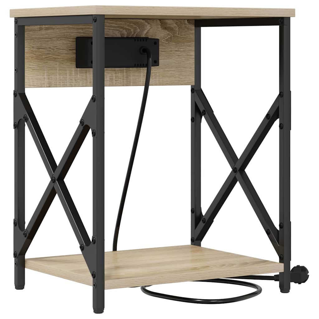 Nachttisch mit Ladestation 2 pcs Sonoma Eiche 41 x 31 x 51 cm