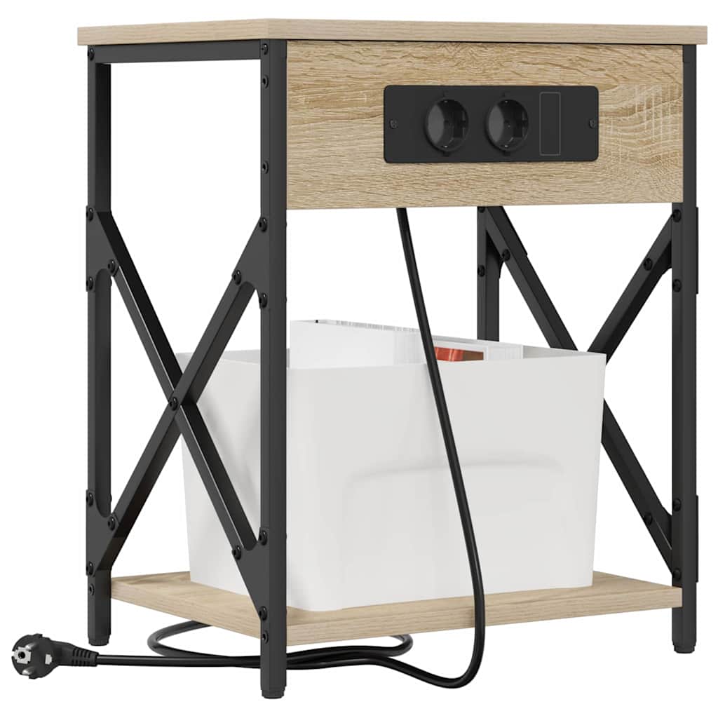 Nachttisch mit Ladestation 2 pcs Sonoma Eiche 41 x 31 x 51 cm