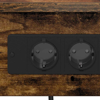 Nachttisch mit Ladestation Räuchereiche 41 x 31 x 51 cm