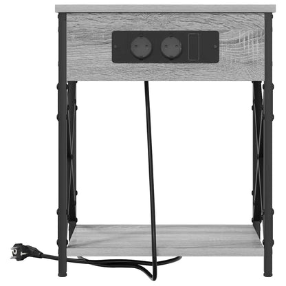 Nachttisch mit Ladestation Grau Sonoma 41 x 31 x 51 cm