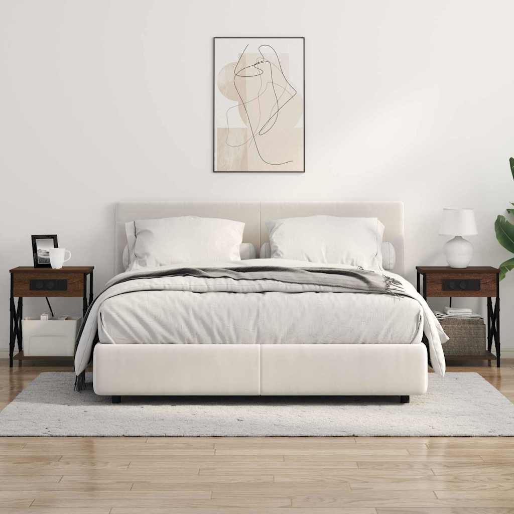 Nachttisch mit Ladestation Braune Eiche 41 x 31 x 51 cm