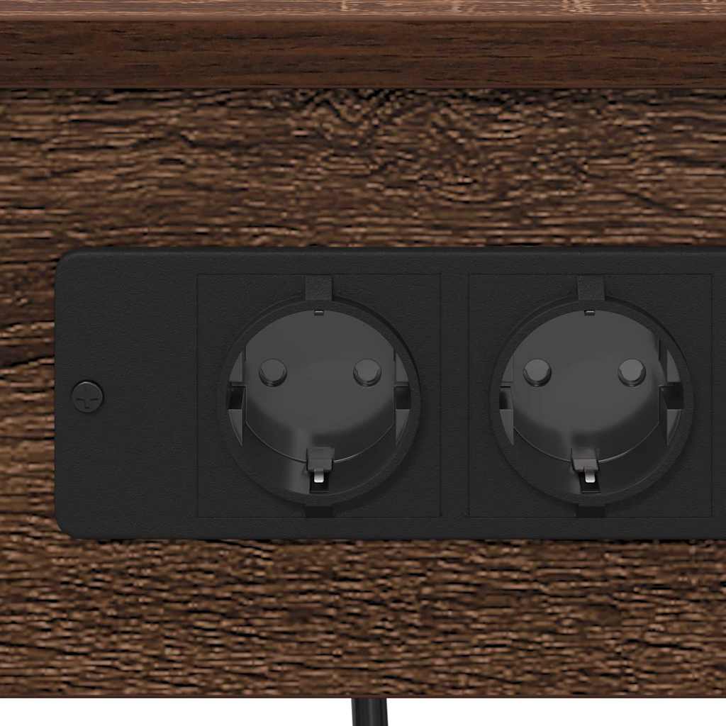 Nachttisch mit Ladestation 2 pcs Braune Eiche 41 x 31 x 51 cm