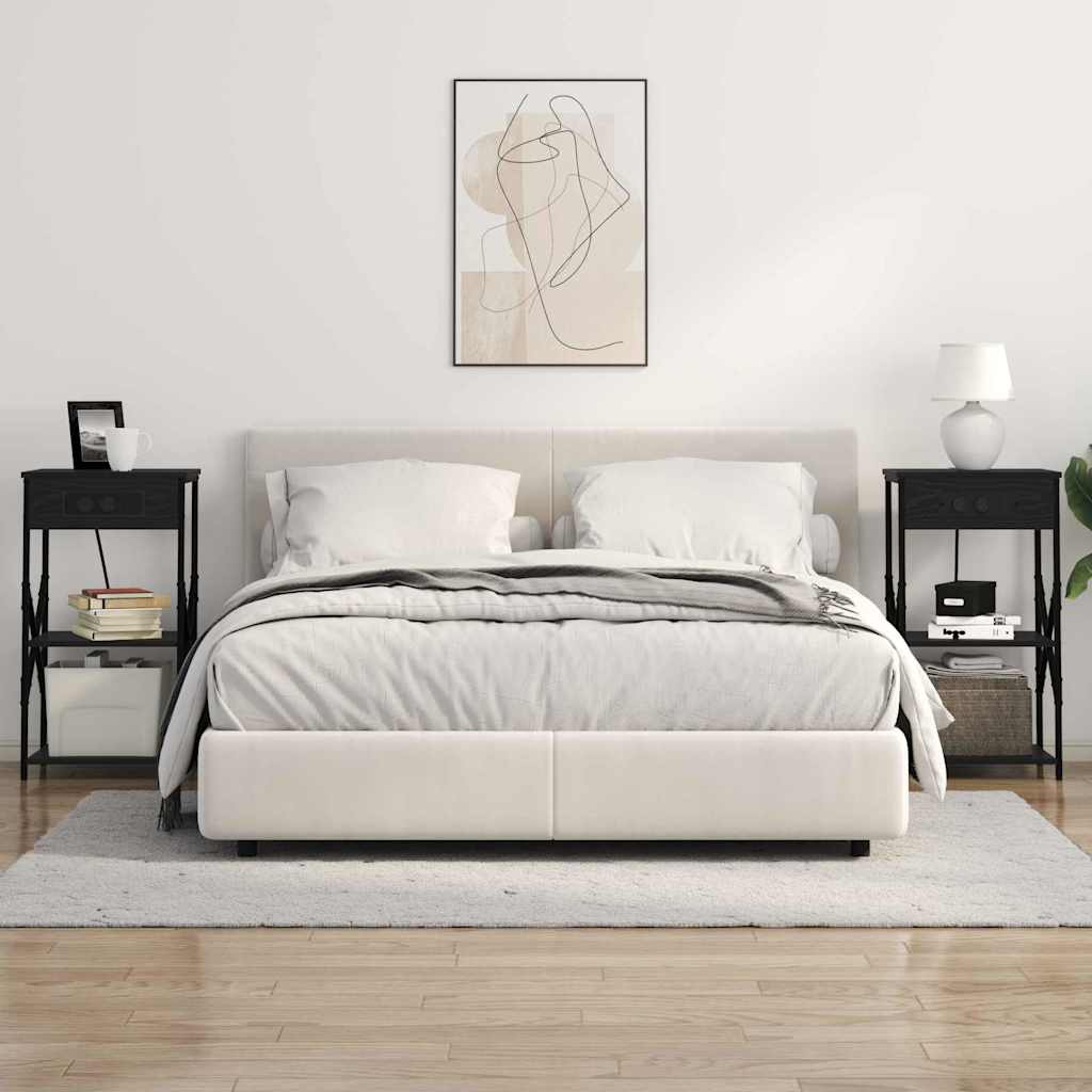 Nachttisch Schwarze Eiche 41 x 31 x 76 cm Holzwerkstoff