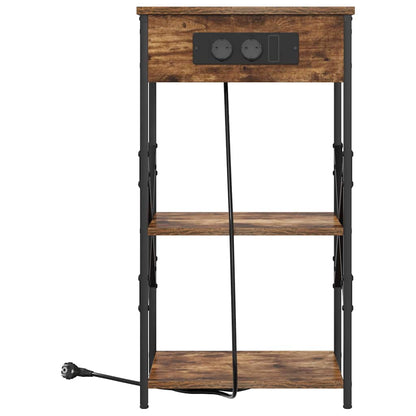 Nachttisch mit Regal Räuchereiche 41 x 31 x 76 cm Holzwerkstoff