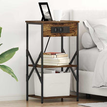 Nachttisch 2 pcs Räuchereiche 41 x 31 x 76 cm Holzwerkstoff