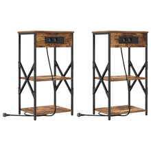 Nachttisch 2 pcs Räuchereiche 41 x 31 x 76 cm Holzwerkstoff