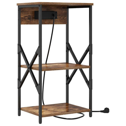 Nachttisch 2 pcs Räuchereiche 41 x 31 x 76 cm Holzwerkstoff