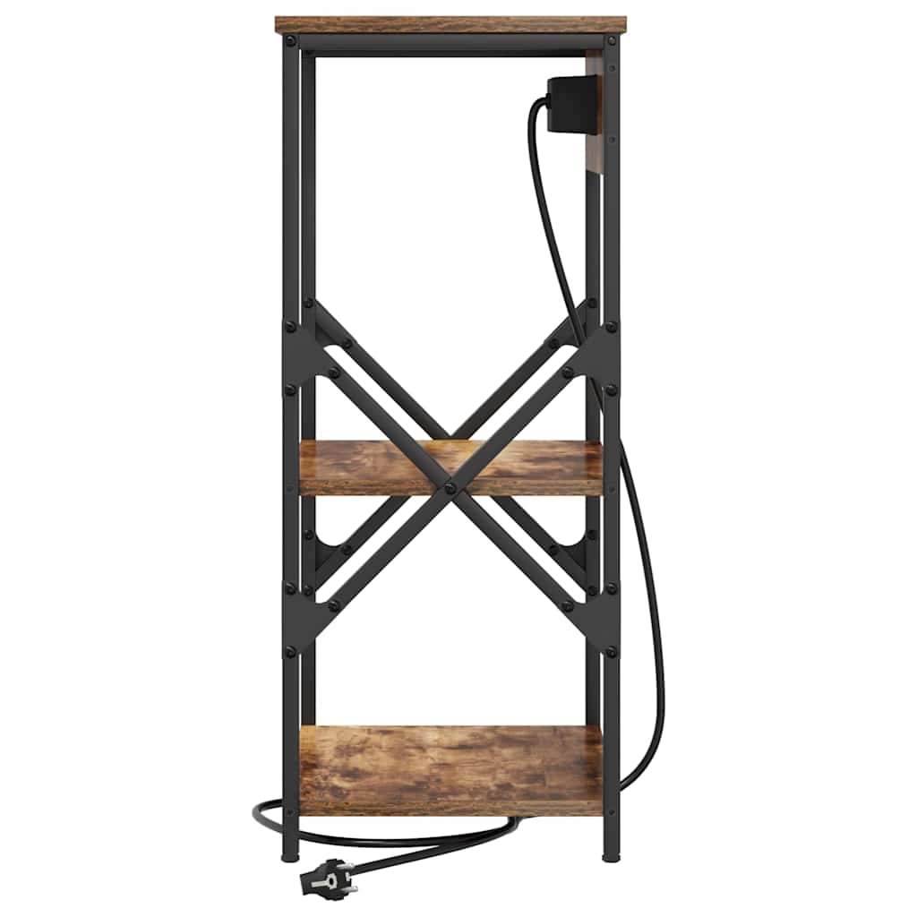 Nachttisch 2 pcs Räuchereiche 41 x 31 x 76 cm Holzwerkstoff