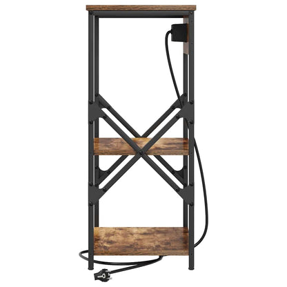 Nachttisch 2 pcs Räuchereiche 41 x 31 x 76 cm Holzwerkstoff