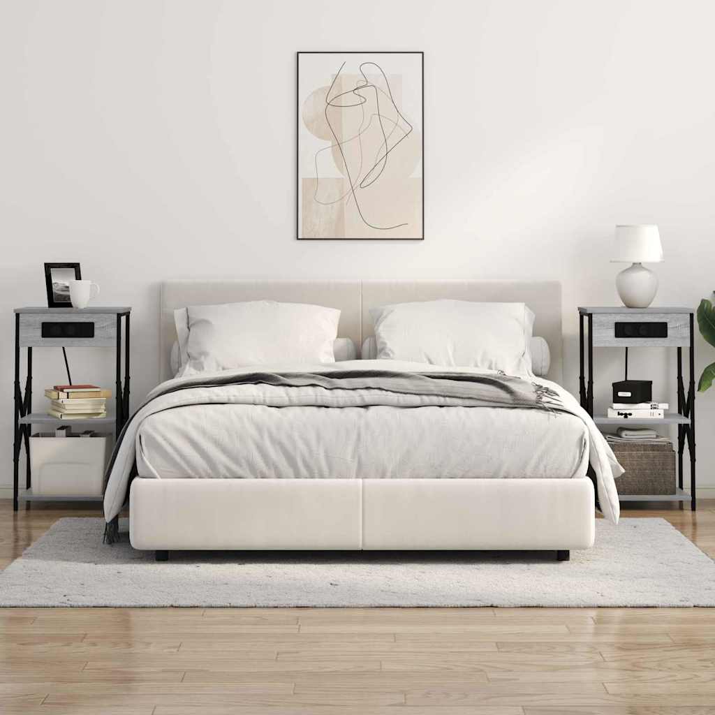 Nachttisch 2 pcs Grau Sonoma 41 x 31 x 76 cm Holzwerkstoff