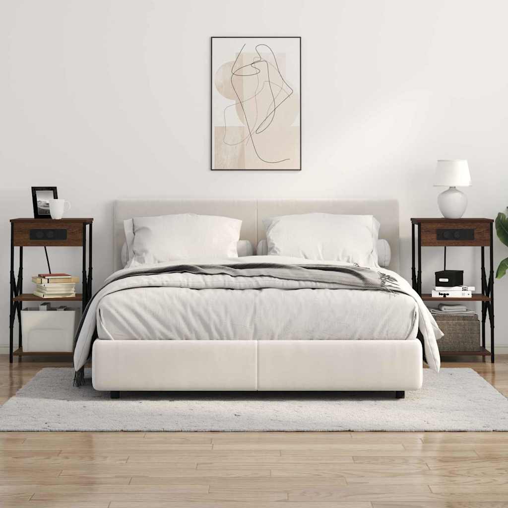 Nachttisch mit Regal Braune Eiche 41 x 31 x 76 cm Holzwerkstoff