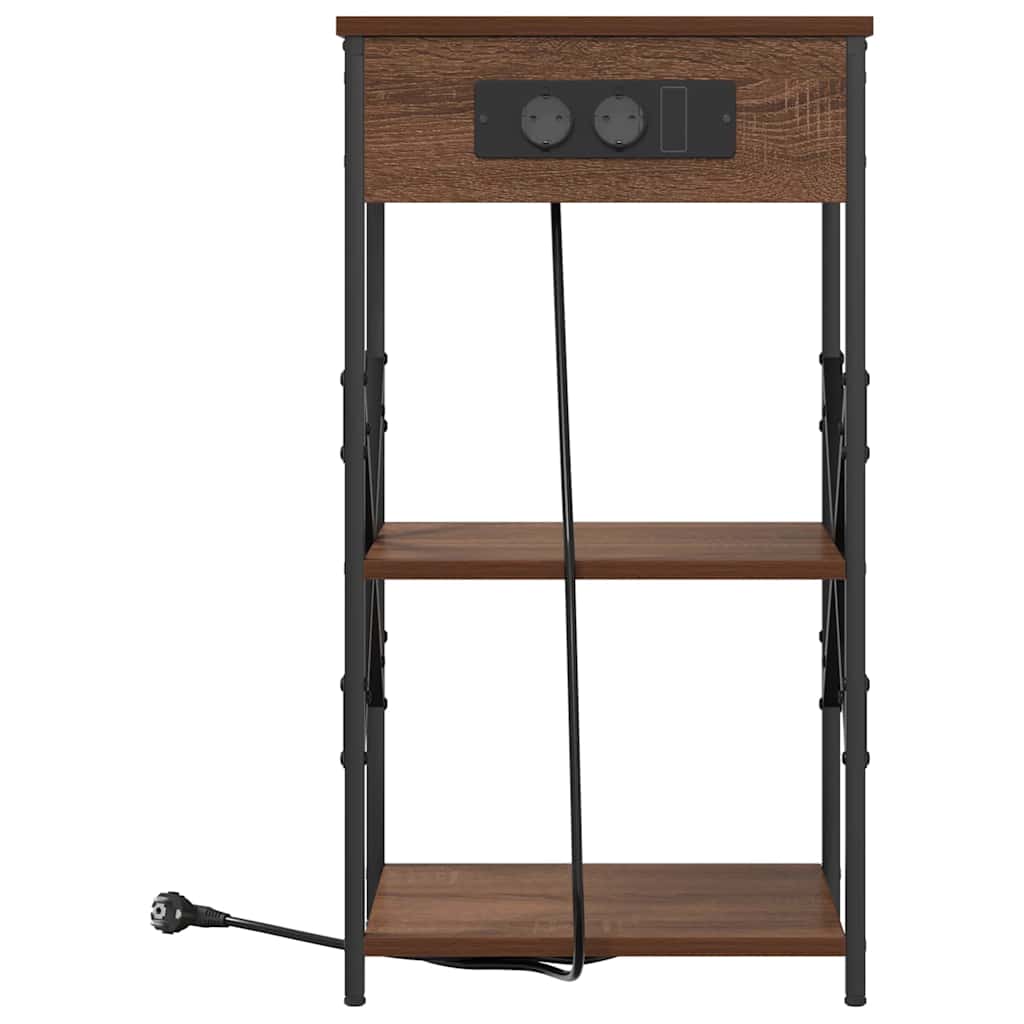 Nachttisch mit Regal Braune Eiche 41 x 31 x 76 cm Holzwerkstoff